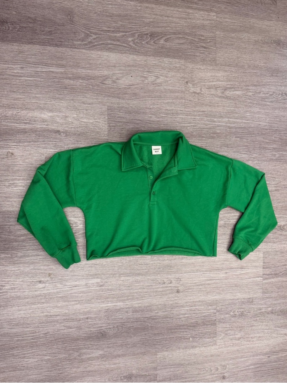 Sunday Best Cropped Long-sleeve Top Size Small